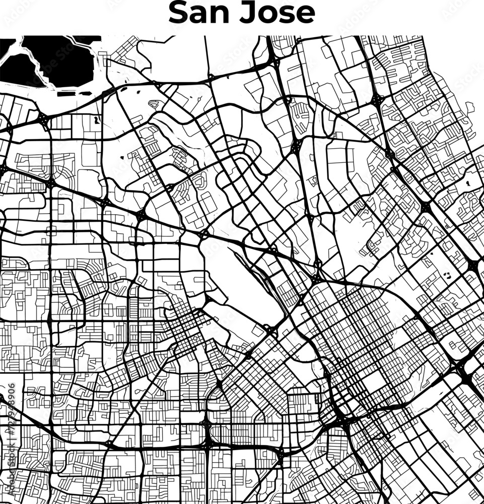 San Jose City Map, Cartography Map, Street Layout Map 