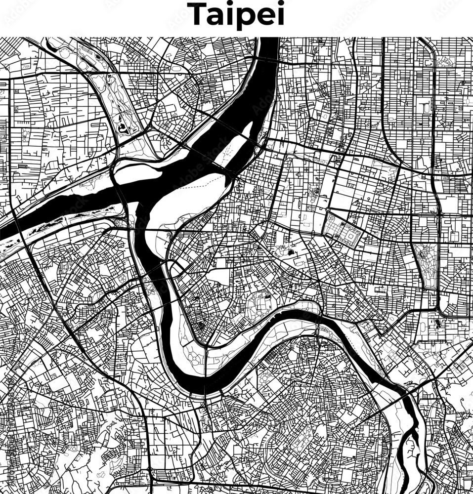 Taipei City Map, Cartography Map, Street Layout Map 
