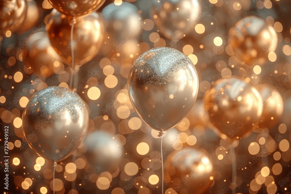 A festive trio of illuminated spheres, resembling a miniature christmas tree, float gracefully in the night sky like enchanted balloons A festive trio of illuminated spheres, resembling a miniature christmas tree, float gracefully in the night sky like enchanted balloons