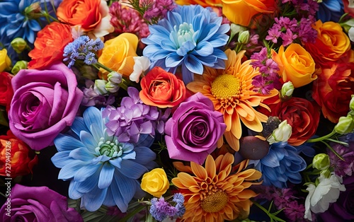 Beautiful vivid colorful mixed flower bouquet © Stormstudio