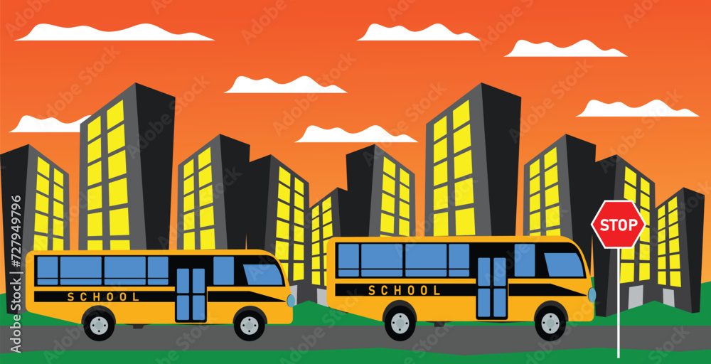 Naklejka premium school bus illustration