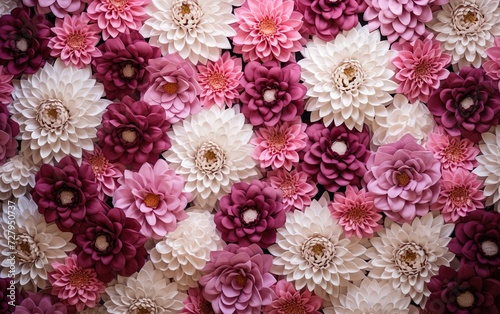 Wallpaper Mural Floral background on the wall with chrysanthemum flowers Torontodigital.ca