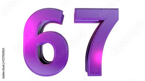 Purple 3d number 67