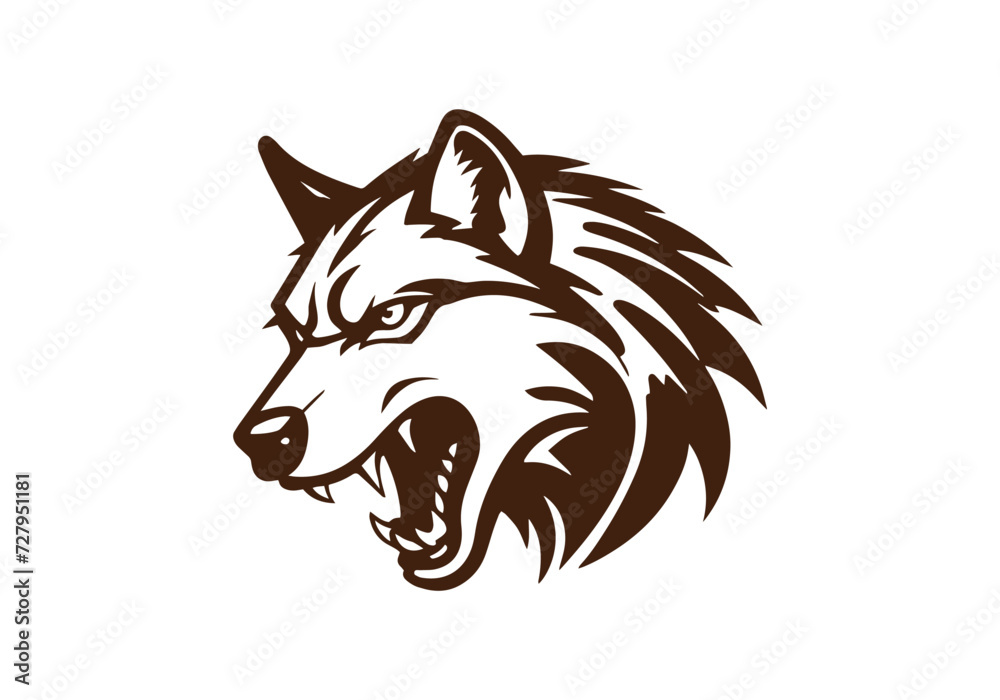 Aggressive Wolf logo icon premium silhouettes design