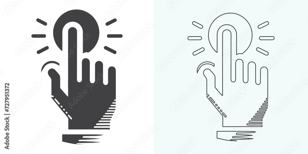 Hand-click icon set. pointer icon vectors. hand cursor icon click. pointer icon vector. hand cursor icon vector