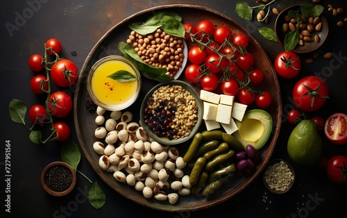 Healthy food for balanced flexitarian mediterranean