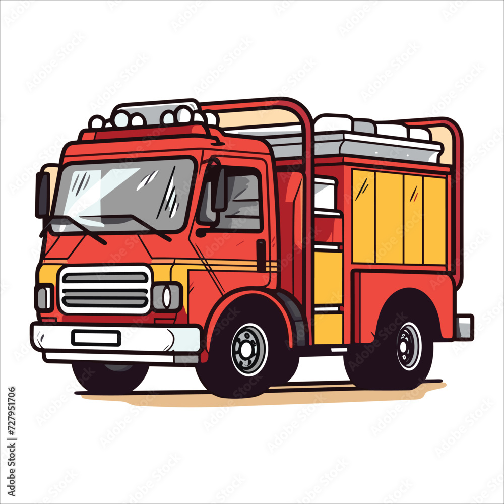 flat labor trucks vector illustration