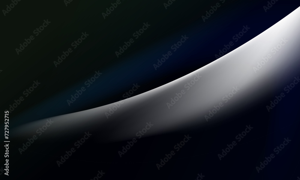 White cloth background abstract with soft waves on black background. White curve dark blue background. White cloth background abstract with soft waves on black background. White curve dark blue background.