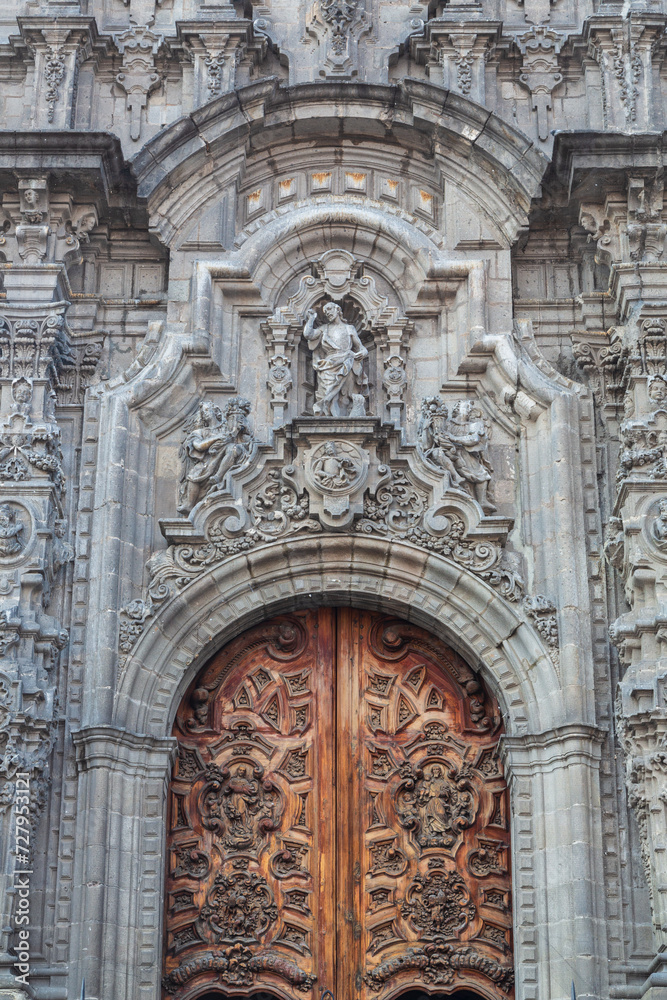 Detail of the facade of Mexico City Metropolitan Cathedral, Mexico City, Mexico Detail of the facade of Mexico City Metropolitan Cathedral, Mexico City, Mexico