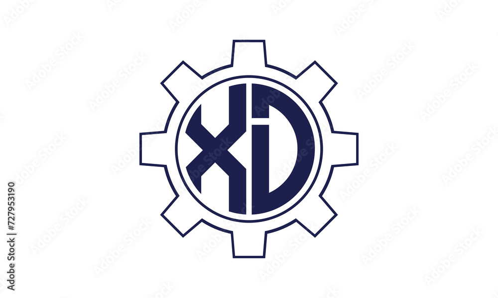 XD initial letter mechanical circle logo design vector template. industrial, engineering, servicing, word mark, letter mark, monogram, construction, business, company, corporate, commercial, geometric XD initial letter mechanical circle logo design vector template. industrial, engineering, servicing, word mark, letter mark, monogram, construction, business, company, corporate, commercial, geometric
