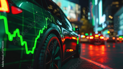 Stock Market Trends on Vehicle Dashboard © AI Factory