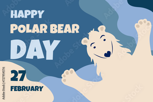 International Polar Bear Day vector. Polar Bear Day Poster or banner February 27