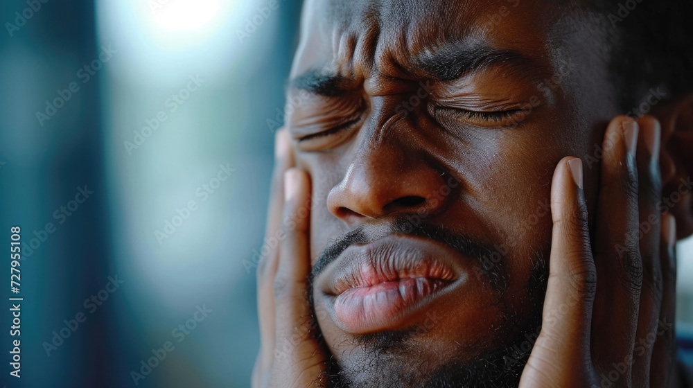 Dental Pain, Close-Up of a Person Holding Their Cheek in Toothache, Conveying the Distress of Dental Discomfort, Diverse Perspectives on Oral Pain