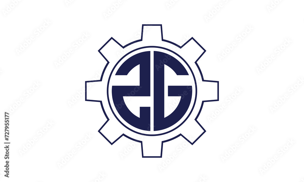 Fototapeta premium ZG initial letter mechanical circle logo design vector template. industrial, engineering, servicing, word mark, letter mark, monogram, construction, business, company, corporate, commercial, geometric
