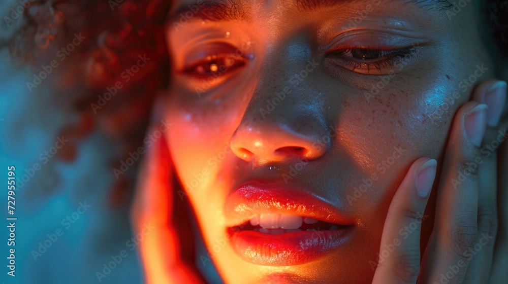 Dental Pain, Close-Up of a Person Holding Their Cheek in Toothache, Conveying the Distress of Dental Discomfort, Diverse Perspectives on Oral Pain Dental Pain, Close-Up of a Person Holding Their Cheek in Toothache, Conveying the Distress of Dental Discomfort, Diverse Perspectives on Oral Pain