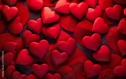 Red heart shapes for Valentines day background