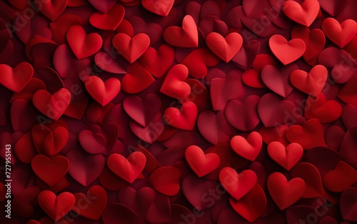 Red heart shapes for Valentines day background