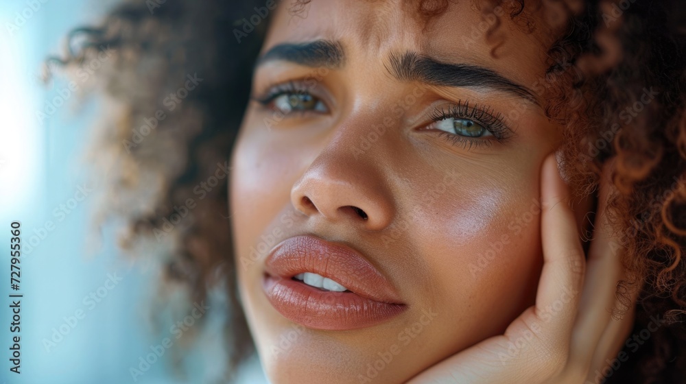 Dental Pain, Close-Up of a Person Holding Their Cheek in Toothache, Conveying the Distress of Dental Discomfort, Diverse Perspectives on Oral Pain Dental Pain, Close-Up of a Person Holding Their Cheek in Toothache, Conveying the Distress of Dental Discomfort, Diverse Perspectives on Oral Pain