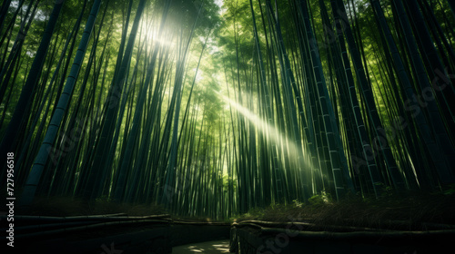 Sunlit Bamboo Forest