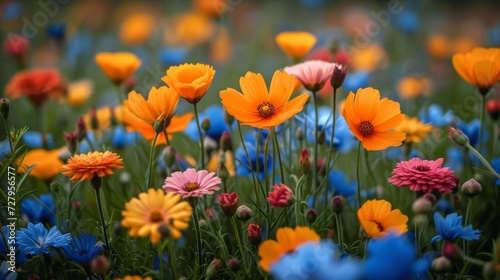 field full of colourfull flowers  © Nico