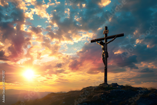 Crucifixion of Jesus Christ on the cross