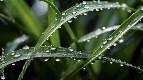 Close-Up of Water Droplets on a Green Plant