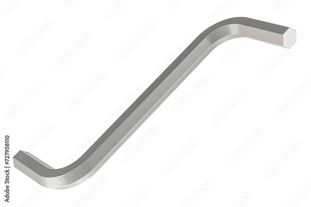Hex Key, Hex Wrench, 3D rendering isolated on transparent background