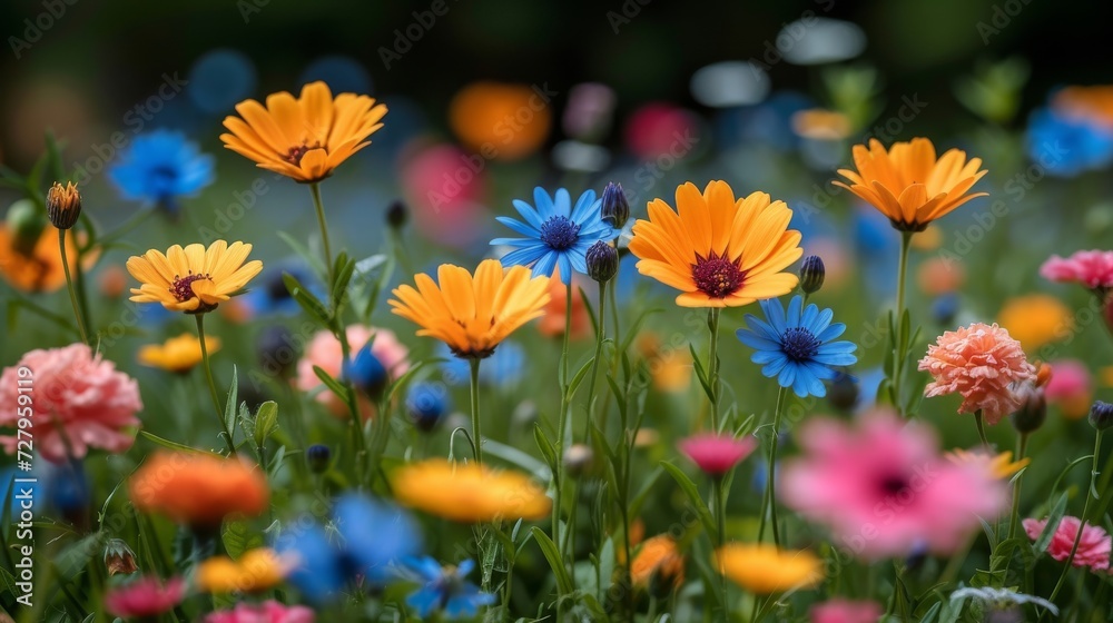 field full of colourfull flowers field full of colourfull flowers
