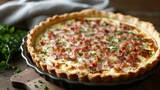 Quiche Lorraine: A savory tart filled with bacon, eggs, and cream, a French comfort food favorite
