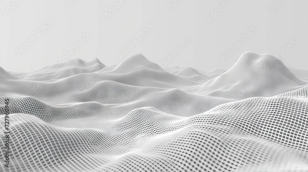 Abstract Digital Wireframe Landscape