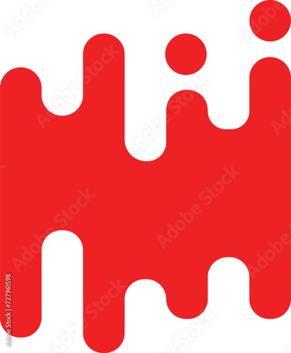 red paint and drops of blood, dripping paint on the wall, thick paint