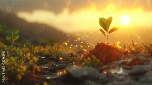 sunset in the mountains