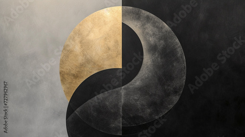 yin yang symbol made of stones photo