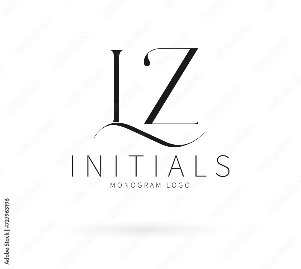 LZ Typography Initial Letter Brand Logo, LZ brand logo, LZ monogram wedding logo, abstract logo design	 - obrazy, fototapety, plakaty 