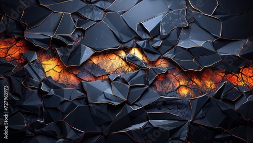 Fire and Ice: A Fractal Chaos Background of a Broken Wall and Volcanic Embers