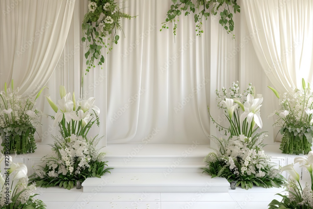 wedding stage background and flower
