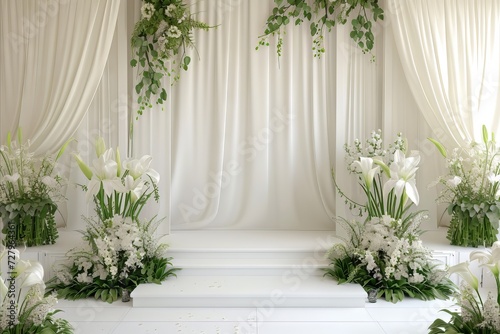 wedding stage background and flower 