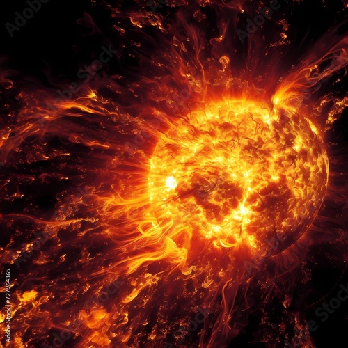 Fiery Sun Illustration