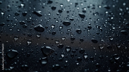 Water Drops on Dark Glass Texture