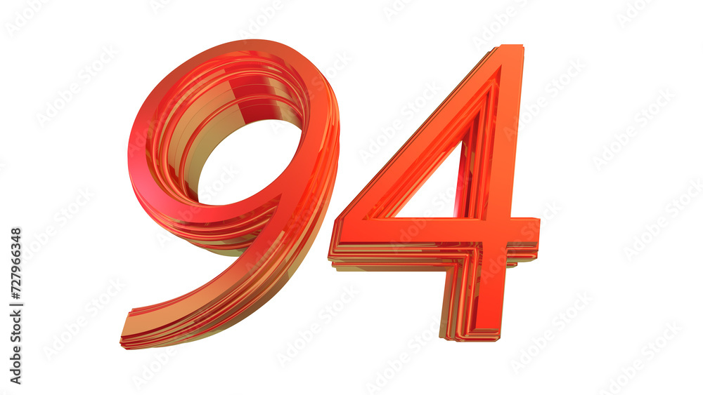 Fototapeta premium Red3d number 94