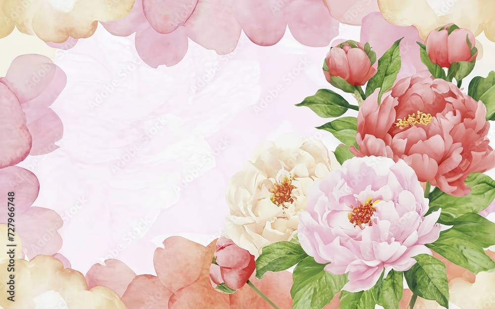 romance pastel valentine background color spring peonies design watercolor blossom flower romance pastel valentine background color spring peonies design watercolor blossom flower