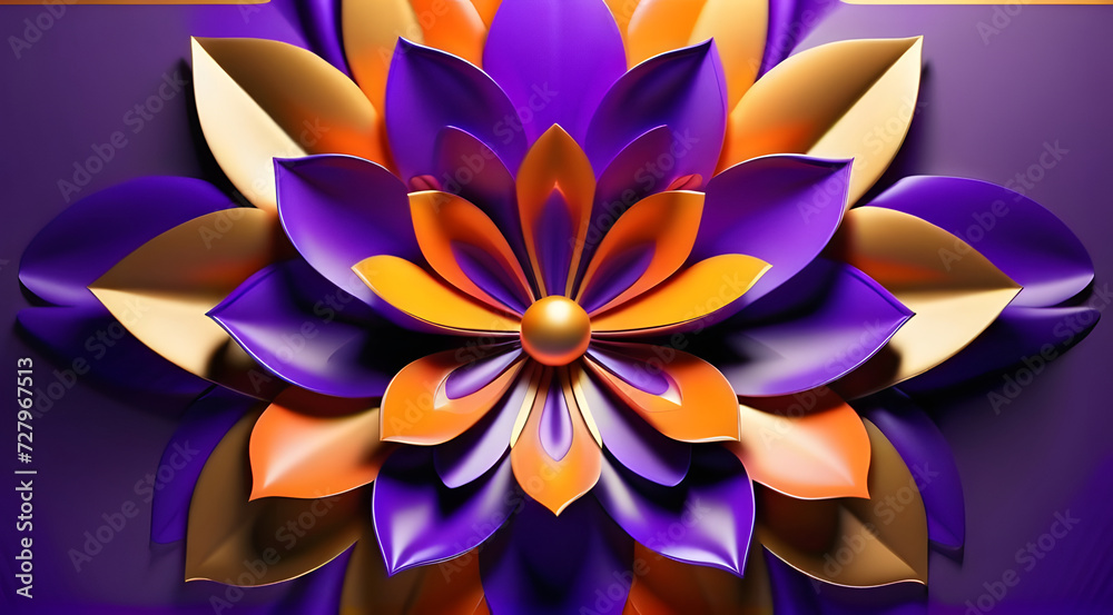 An abstract flower, adorned with a rich palette, boasts a spectacularly vibrant burst of yellow and violet. An abstract flower, adorned with a rich palette, boasts a spectacularly vibrant burst of yellow and violet.