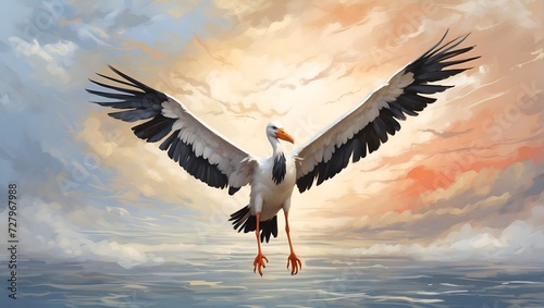 stork in the sky