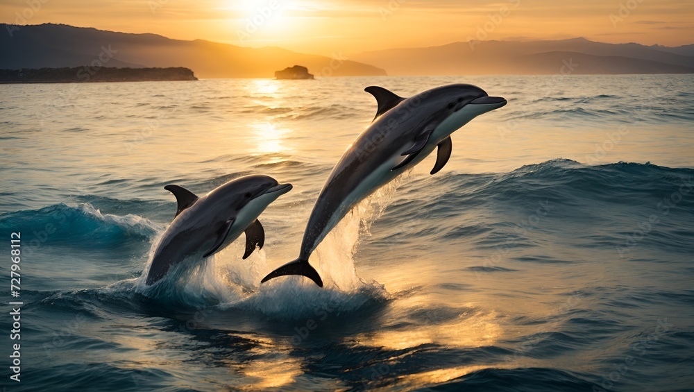 dolphin jumping into the sea