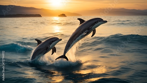 dolphin jumping into the sea © ArtistiKa