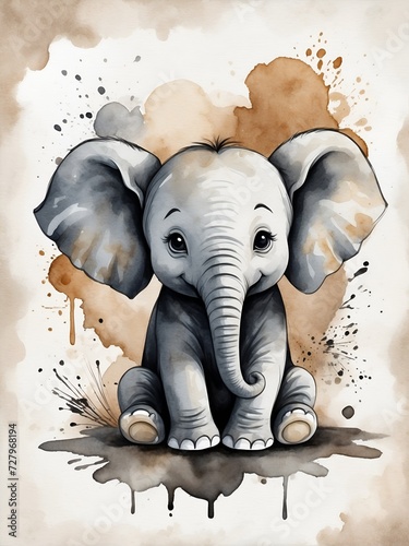 baby elephant illustration 