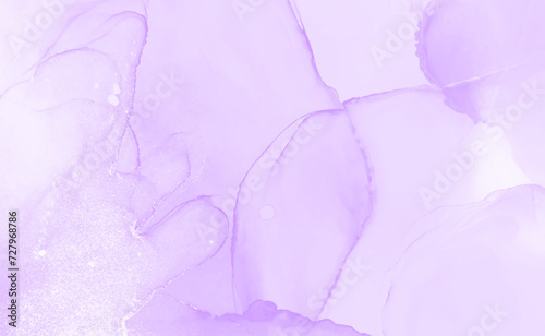 Light purple watercolor acrylic marble backgound. Vector abstract alcohol liquid texture in pastel color