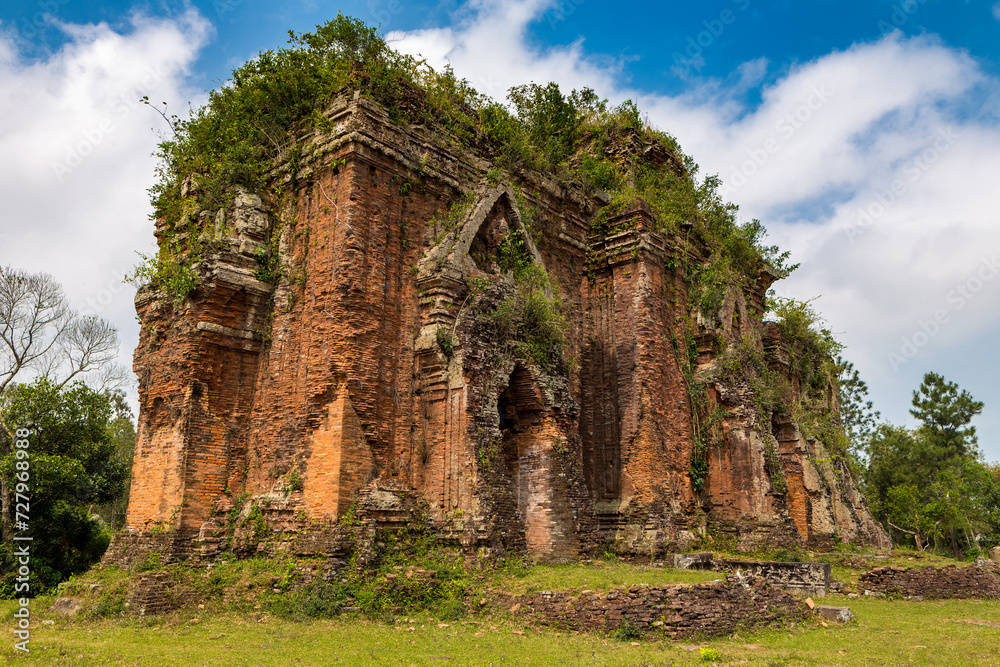 Ancient Cham tower in Quang Nam of Vietnam