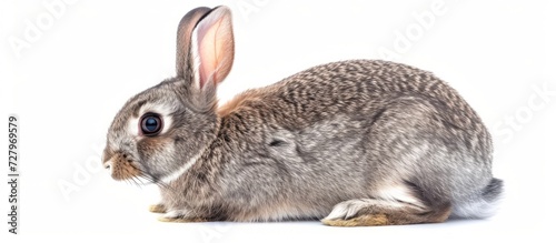 Magnificent Grey Rabbit on a Stunning White Background: A Graceful Grey Rabbit on a Clean White Background