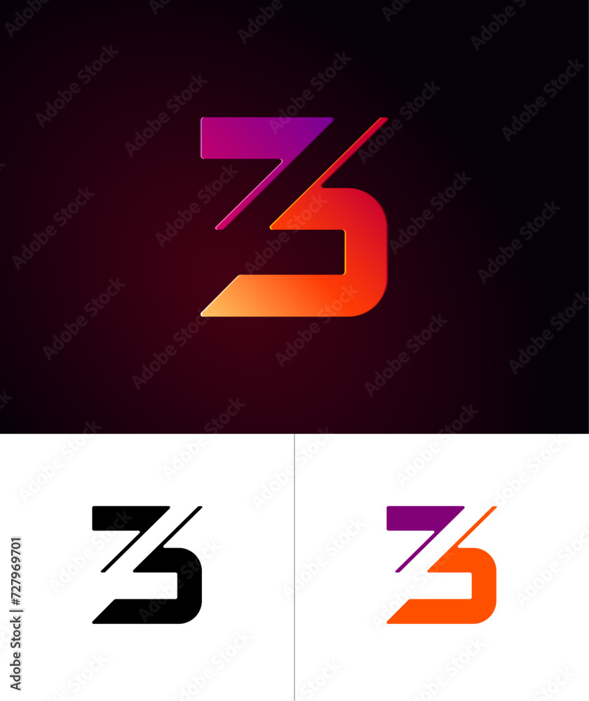 Technical future font, digital cyber alphabet, trendy original 3d number 3 for interface design, logo design, set vector illustrations 10EPS Technical future font, digital cyber alphabet, trendy original 3d number 3 for interface design, logo design, set vector illustrations 10EPS
